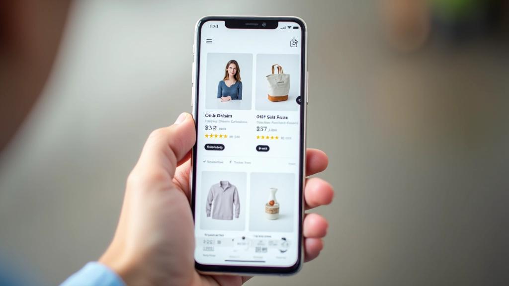 E-commerce product page layout showing multiple product images with descriptions and pricing information
