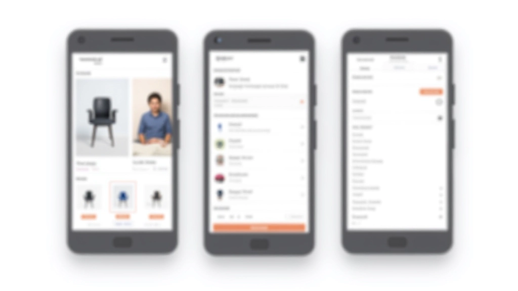 Three smartphone screens side by side showing different product page layout arrangements - image-heavy, balanced, and detail-focused layouts